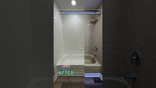 Bathtub and ceramic tile walls reglazed beforeandafter realestate apartment newjersey painting [upl. by Alodie]