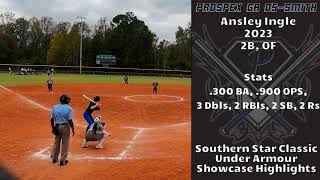 Ansley Ingle 9 2B  OF  Under Armour Showcase Highlights  Prospex GA05 Smith [upl. by Anialed]