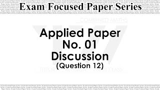 Q12  Applied Paper No01  Exam Focused Paper Series  PAPER CLASS  2025 Theory  Combined Maths [upl. by Akemej692]