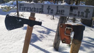 H Roselli axe Rehafted and Cold Steel Trail Hawk comparison [upl. by Egamlat665]