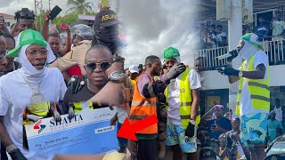 Shatta Wale Gives GH₵ 30000 Cheque To Buzstopboys As He Storms Alajo [upl. by Aleece]