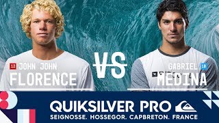 John John Florence vs Gabriel Medina  Semifinals Heat 2  Quiksilver Pro France 2017 [upl. by Naleek]