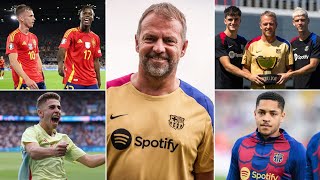 Barcelona News ft Gamper match Dani Olmo Fermin Lopez Vitor Roque amp MORE exits [upl. by Oakleil415]