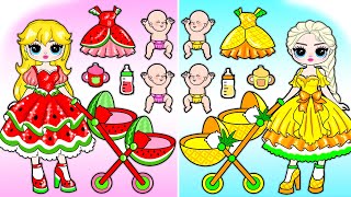 Red VS Yellow 🌈 Pregnant and 4 Babies Doctor Play set Handmade  35 Best DIY Arts amp Paper Crafts [upl. by Boni995]