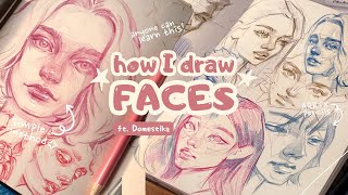 ₊✧ drawing faces in a week ๋࣭ ° learning with Domestika [upl. by Anec]