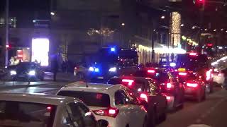 Police cars responding in Helsinki New Year 2020 [upl. by Lemert]