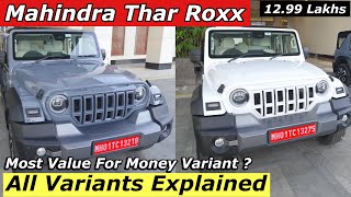 Mahindra Thar Roxx All Variants Explained  Most Value For Money Variant [upl. by Steinman333]