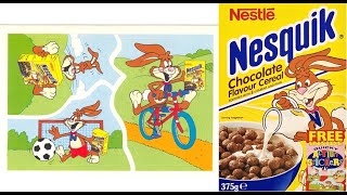 Nesquik Quicky Action Stickers amp Cereal Adverts 1994 [upl. by Hagar378]