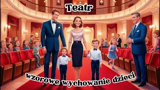 Teatr – wzorowe zachowanie dzieci Opowieść o kulturalnym dziecku i wyjściu z rodzicami do teatru [upl. by Euphemie]