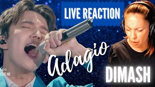 VOCAL COACH ADAGIO DIMASH REACTION REACCION LIVE captions [upl. by Henrie]