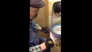 Grinding a Clip on a Knife by Daniel Warren Master Smith [upl. by Freeland]