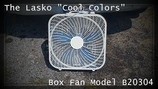 Eskies Vlog 071214 The Lasko quotCool Colorsquot Box Fan Model B20304 [upl. by Lietman23]