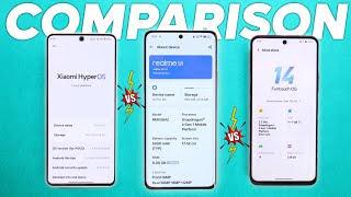 Realme UI 50 vs Hyper OS vs Funtouch OS 14 Full Comparison 🔥 RAM Management  Speed Test Features [upl. by Suk835]