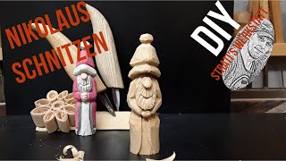 Einfachen Nikolaus Schnitzen Schnitzen Carving Santa Schnitzen für Anfänger StratisWerkstatt [upl. by Josefina]