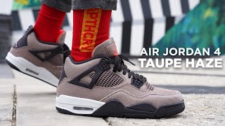 Air Jordan 4 TAUPE HAZE Review amp On Feet [upl. by Nnylak]