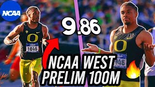 Micah Williams Wins NCAA West Prelims 100 986 [upl. by Enrobso939]