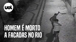 Homem é morto a facadas na Tijuca zona norte do Rio [upl. by Ekralc]