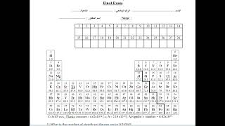 Final Exam Lecture 2 Chem 101 الاختبار النهائي الكيمياء العامة 101 المحاضرة 2 [upl. by Gabbert]