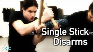 KALI SINGLE STICK DISARMS  How to use Arnis Sticks  Escrima Stick Techniques [upl. by Arodnahs484]