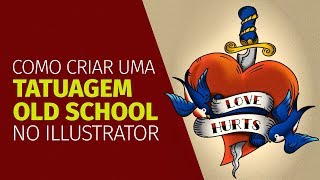 Como criar uma arte TATTOO OLD SCHOOL no Illustrator [upl. by Maiocco857]