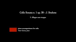 Cello Sonata n 1 op 38  I Allegro non troppo  J Brahms PIANO ACCOMPANIMENT FOR CELLO [upl. by Ynnig]