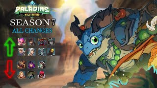 Paladins Season 7 New items Buffs Nerfs All Changes Paladins [upl. by Ainoda]