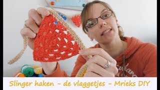 Slinger haken deel 1  de vlaggetjes  made by Mriek  DIY [upl. by Anibas270]