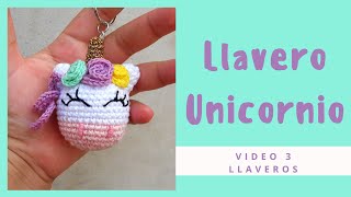 Keychain  Llavero de Unicornio a crochet  Aprende a tejer tu llavero de unicornio [upl. by Adialeda252]