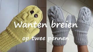 Wanten breien op twee pennen [upl. by Nanam]