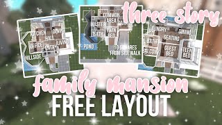 Bloxburg My FAMILY MANSION Layout Three Story  Roblox [upl. by Acirre]