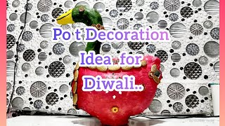 Pot Decoration Idea ✨✨for Diwali 🪔🪔ART [upl. by Grati]