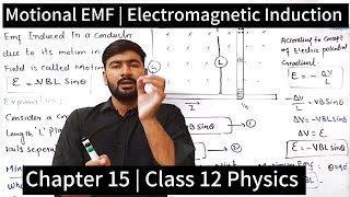 Motional EMF  Electromagnetic Induction  Class 12 Physics [upl. by Ainslee]