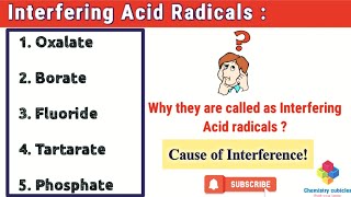 Interfering Acid Radicals Cause Of InterferenceQualitative analysis Chemistrycubicle [upl. by Chisholm]