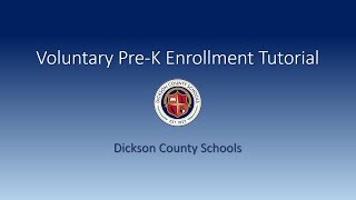 Voluntary PreK Enrollment Tutorial [upl. by Aimek]