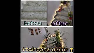 Vlog44  How to decorate Staircase Staircase decoration  staircase makeover  Tips of stair decor [upl. by Natka]