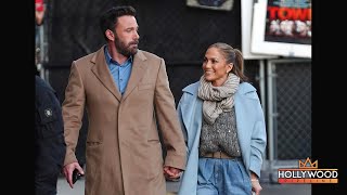 Ben Affleck amp JLo hold hands at Jimmy Kimmel Live in Los Angeles [upl. by Seavir]