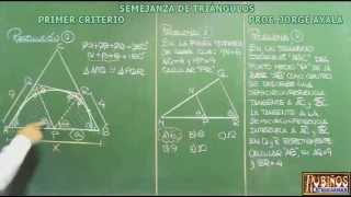 SEMEJANZA DE TRIANGULOS PRIMER CRITERIO  EJERCICIOS RESUELTOS [upl. by Aititil]