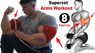 Biceps And Triceps Superset workout at gym  8 effective exercises [upl. by Merwyn]