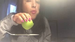 ASMR eating noodles1 apple and some water [upl. by Merci]