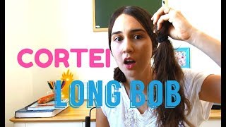 Cortei meu cabelo sozinha  LONG BOB [upl. by Aisayn]