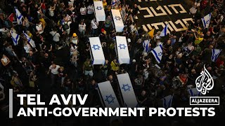 Israel antigovernment rally Protesters demand deal to secure release of captives [upl. by Annatsirhc192]