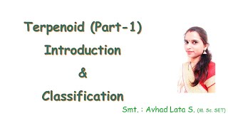 Lecture 33 Terpenoid Part1 Introduction amp Classification [upl. by Beaner]