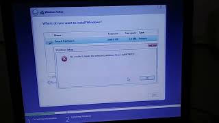 we couldnt delete the selected partition error 0x80070032 problems during windows installation [upl. by Yliak872]