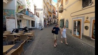 Walking through the main street of Amalfi Ruga Nova Mercatorum in Italy [upl. by Ilram423]