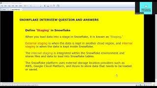 Snowflake Interview Question and Answers [upl. by Giffie636]