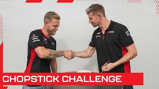 Kevin Magnussen and Nico Hulkenberg take on the Chopstick challenge [upl. by Jill]