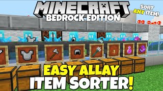 Minecraft Bedrock EASY Allay Item Sorter Tutorial Fast NonStackable Sorter MCPE Xbox Pc PS5 [upl. by Robbie]