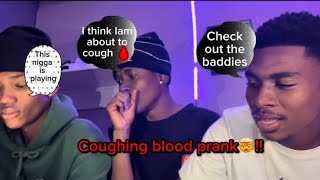 Coughing blood prank on my friends 🤯🩸 coyotersa and kist0 [upl. by Mialliw]