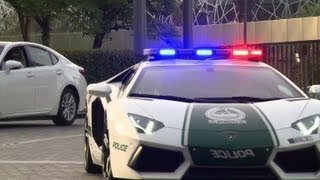 Dubai police flaunt Lamborghini patrol car [upl. by Melodie707]