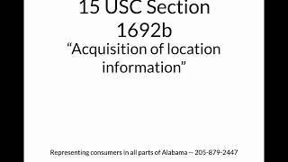 Part Three  FDCPA Section 1692b Acquisition of location information [upl. by Etnauq]